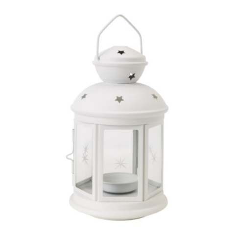 White Lantern Tealight Candle holder or oil burner - hanging